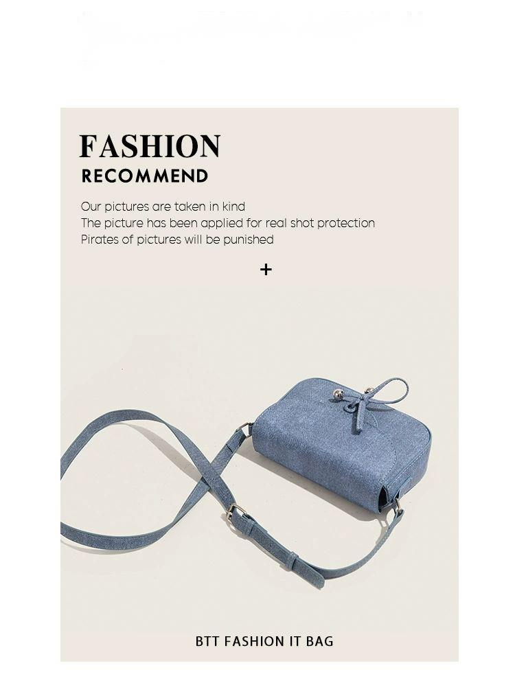 CHARHP&KEJNT nuova borsa a tracolla versatile alla moda con tracolla singola quadrata piccola e grande capacità con fiocco a farfalla_voghion.com