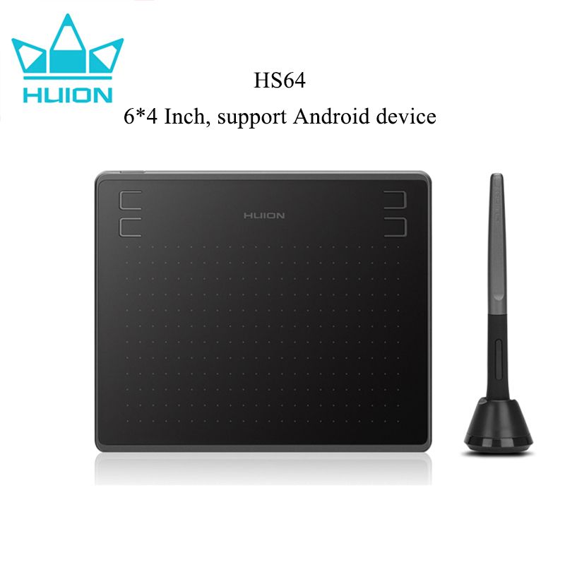 Huion HS64 6x4 Inch Graphics Ultrathin Drawing PW100 Battery-Free Pen Tablet Customized Press Keys Android Support_voghion.com