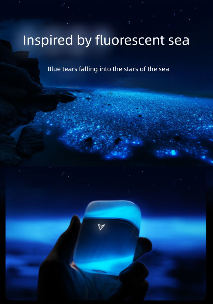 LIUP Luminous Flowing Sand New Model No Sense Delay Active Noise Cancelling Sports Gaming Bluetooth Earphones Compatible_voghion.com
