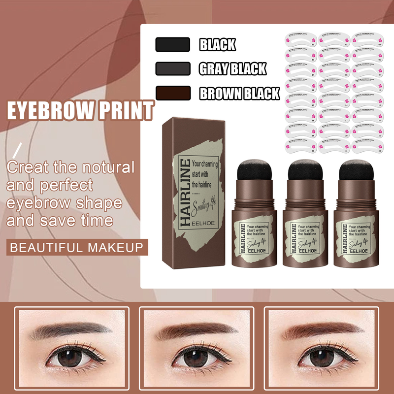 is Eelhoe-print natuurlijk en lui, gemakkelijk wenkbrauwen tekenen, snel make-up aanbrengen, haarlijn-wenkbrauwcake repareren_voghion.com
