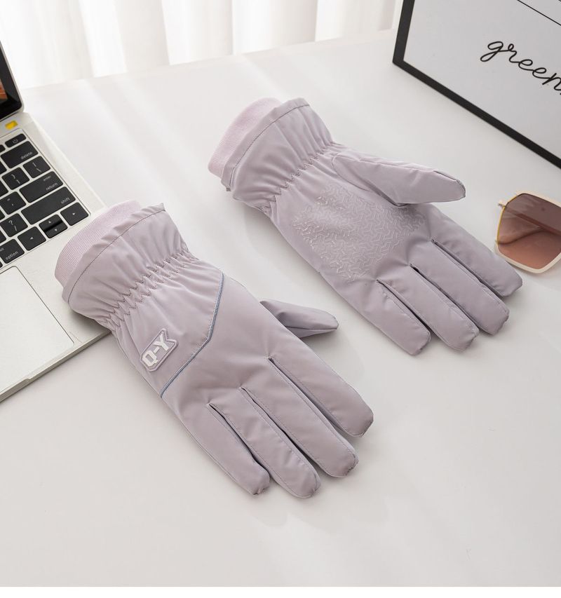 Luvas de ciclismo de lã grossa feminina com tela sensível ao toque e luvas de algodão quentes e impermeáveis para andar de bicicleta elétrica no inverno_voghion.com