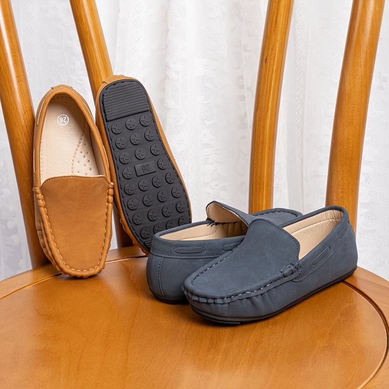 Boys' Lightweight Slip-On Loafer Shoes Comfortable Non-Slip Flats for Wedding Party - All Seasons_voghion.com