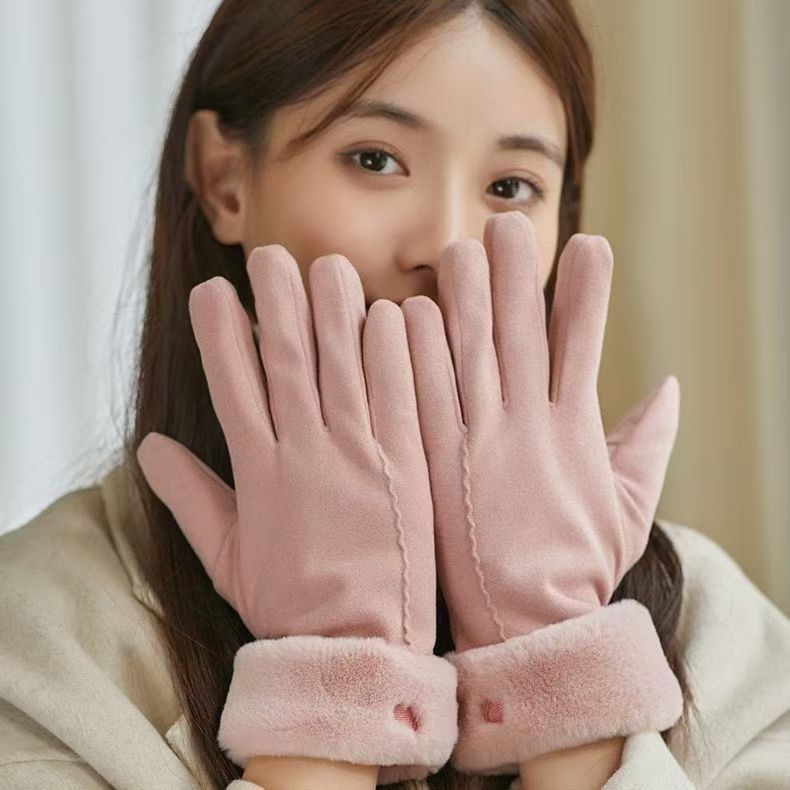 New Winter Gloves For Women, Cold-Proof, Windproof, Warm, Fleece-Lined, Thickened, Touchscreen, High-Value, Cute_voghion.com