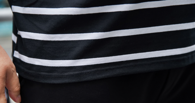 Abbigliamento maschile taglie forti maglietta a maniche corte girocollo maglietta larga a mezza manica a righe slim_voghion.com