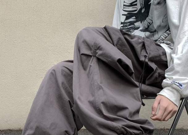 Men's clothing high street parachute multi-pocket overalls men's autumn hip-hop retro loose casual trousers_voghion.com