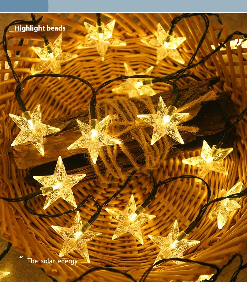 Led Solar Bubble Star Light String Led Outdoor Waterproof Courtyard Garden Star Decorative Light_voghion.com