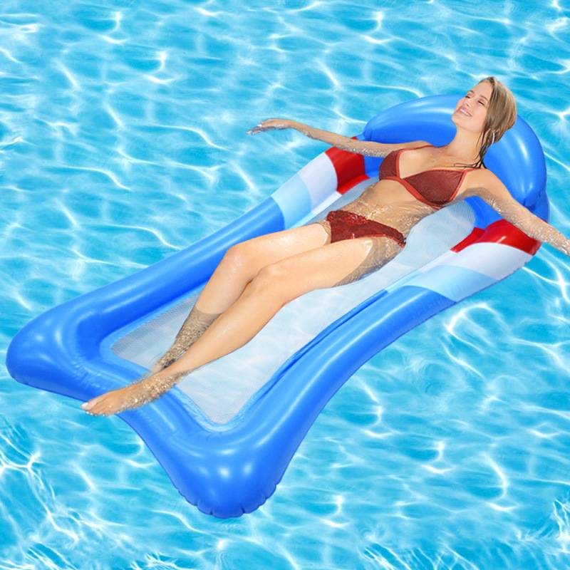 Inflatable PVC Hammock & Water Float - Heavy-Duty Mesh Pool Lounger For Swimming Sunbathing And Relaxation_voghion.com