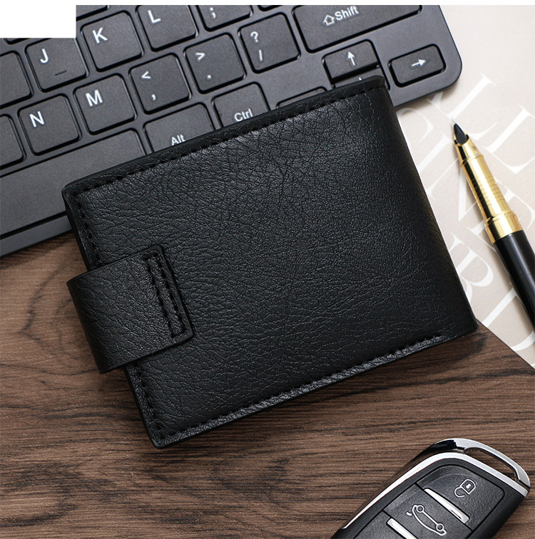 Wallet Card Cases Men's Short Wallet Cross Border Men's Magnetic Buckle Multi Card Card Holder Fashion Splicing Coin Purse Wallet_voghion.com