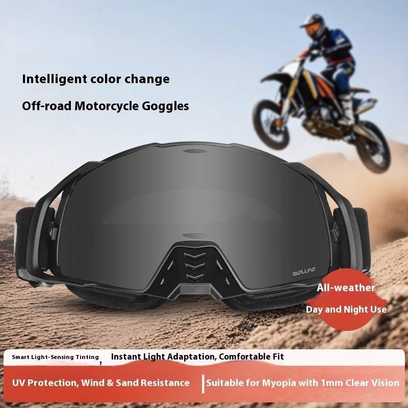 Motorcycle Goggles With Interchangeable Lenses – Anti-Fog, Windproof, UV Protection For Cycling, Skiing & Outdoor Sports (Black Frame/Revo Red Lens)_voghion.com