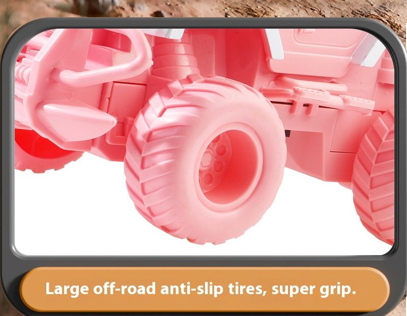 1:24 Mini RC Off-Road Car – 4WD Electric Toy Vehicle With LED Headlights & Rechargeable Battery (Pink/Red/Blue) – Remote Control Adventure Car_voghion.com