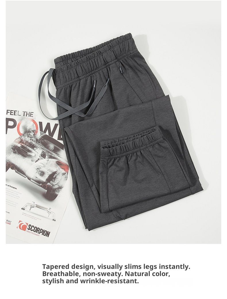 Men's Lightweight Workout Joggers With Hidden Zipper Pockets - Slim Fit Athletic Running Pants For Gym & Casual Wear_voghion.com