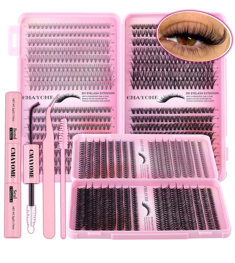 DIY D-curve Single Tuft Hair Large Capacity 30D+80D Curly And Thick Mixed False Eyelashes_voghion.com