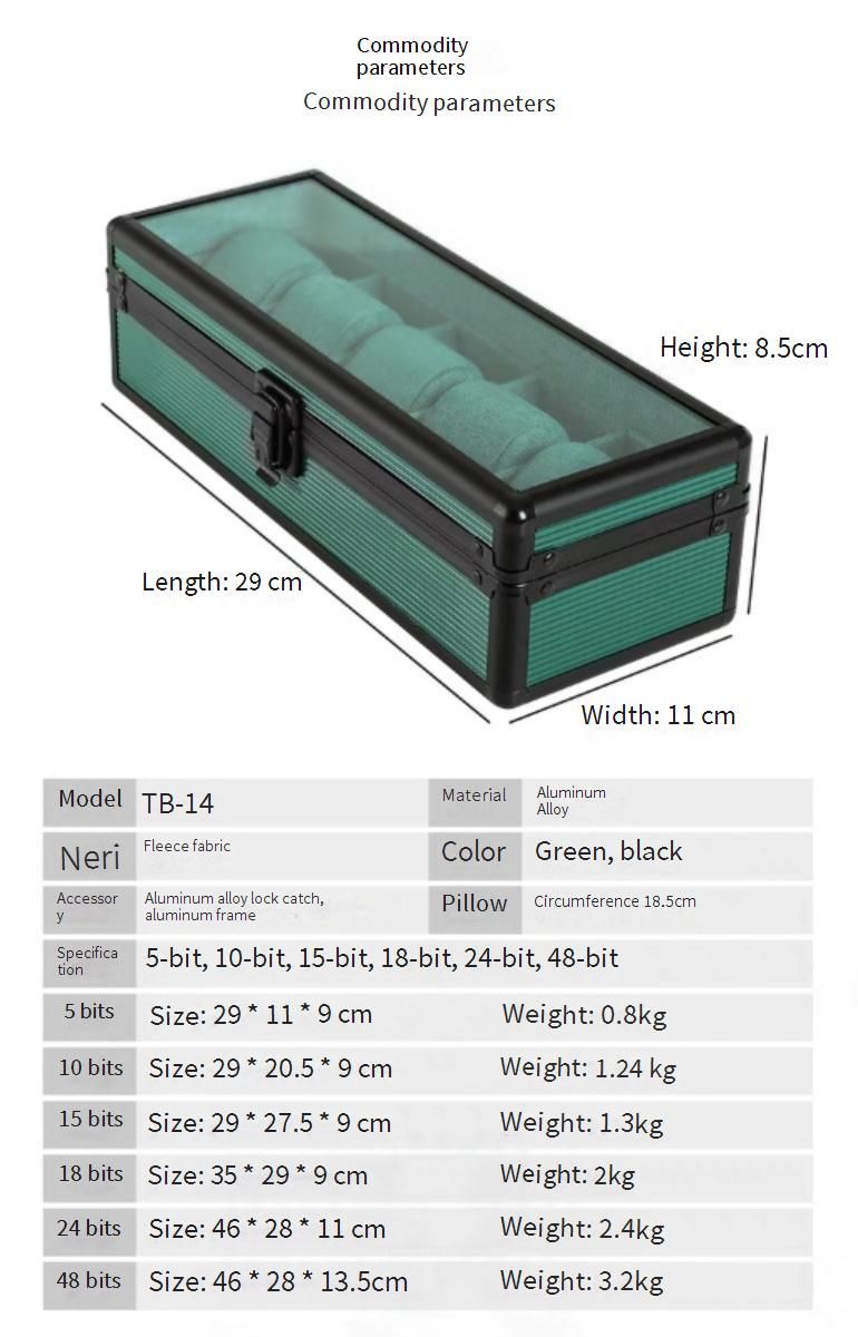 Hochwertige Uhrenbox aus Aluminiumlegierung mit Sichtfenster – Luxuriöses Uhren-Etui mit 24 Fächern, doppelter Öffnung, Innenausstattung aus grünem Samt_voghion.com