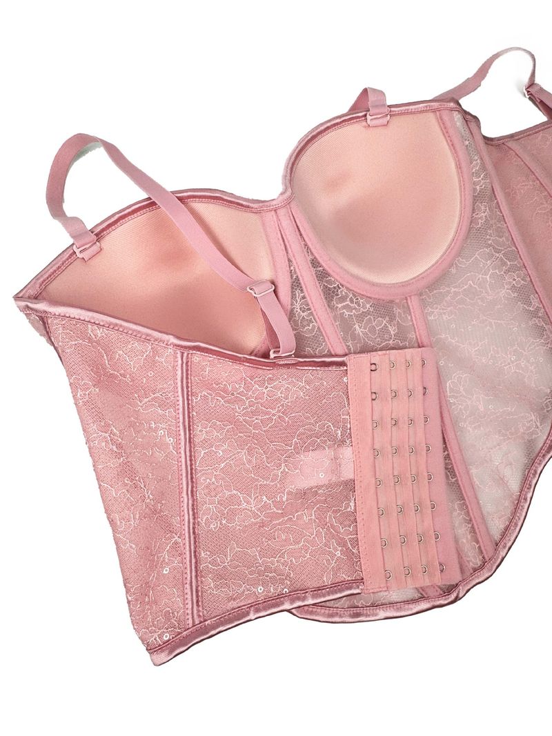 Women's Clothing New Slim Sexy See Through Mesh Vest Suspender Low Cut Contrast Color Waist Slim Breathable Body Shaping Fishbone Bra_voghion.com