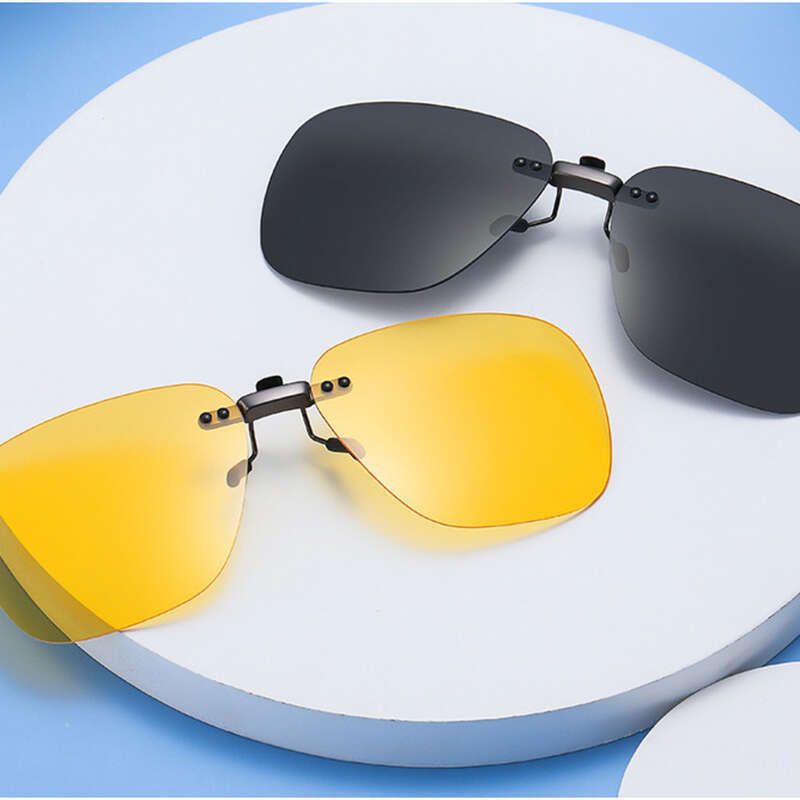 Polarized Sunglasses New Square Aluminum-Magnesium Alloy Flat Lenses Fishing And Driving Eyewear Clip Ons_voghion.com