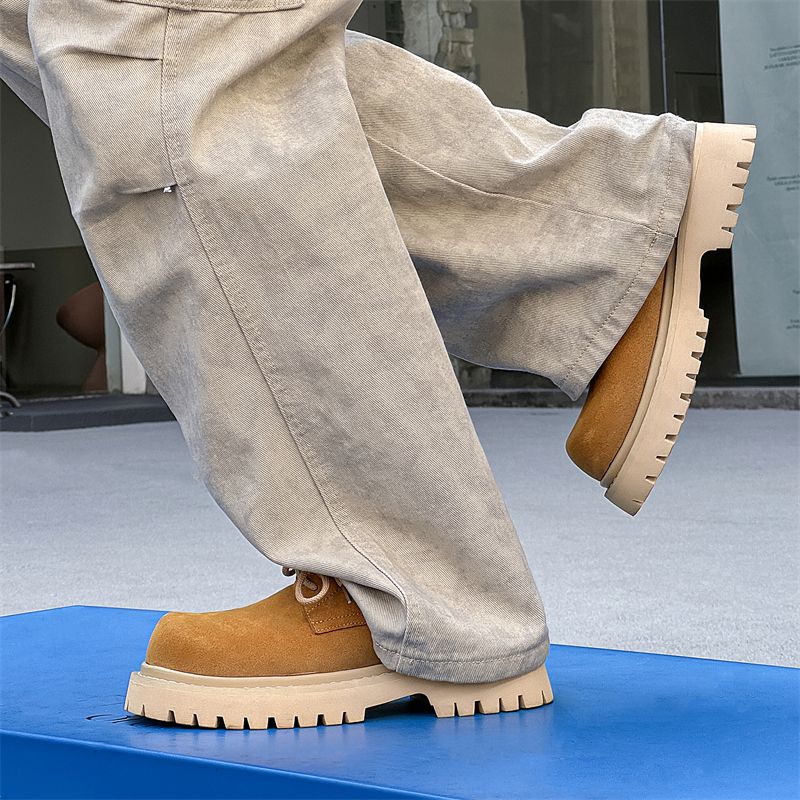 New Leather Spring Men's Shoes High-top Men's Heightening Tooling Martin Boots_voghion.com