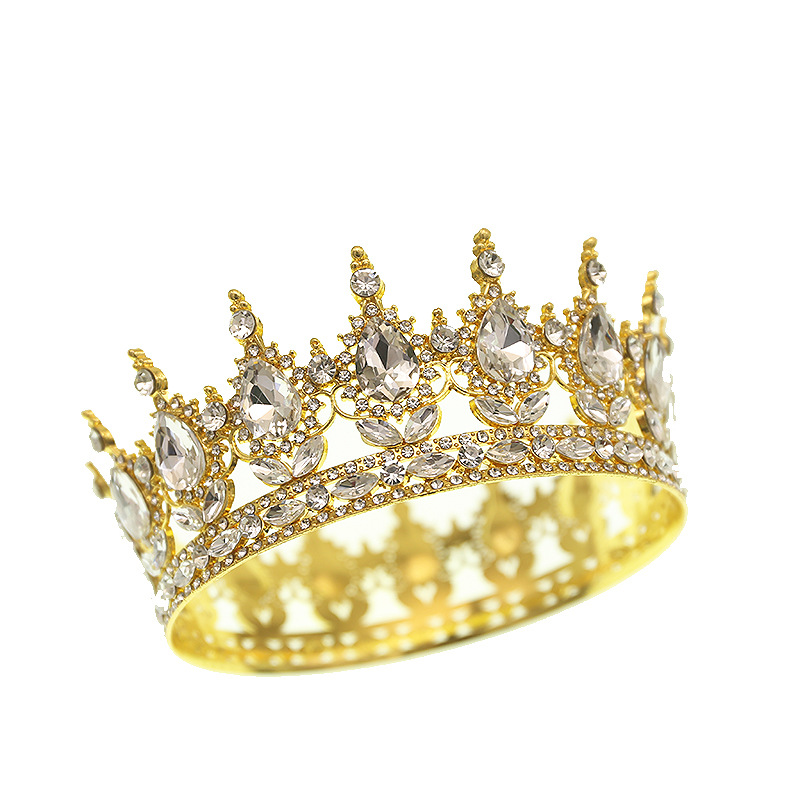 Gioielli da sposa europei e americani transfrontalieri, grande corona rotonda, copricapo colorato, accessori per capelli barocchi retrò, corona piena di diamanti_voghion.com