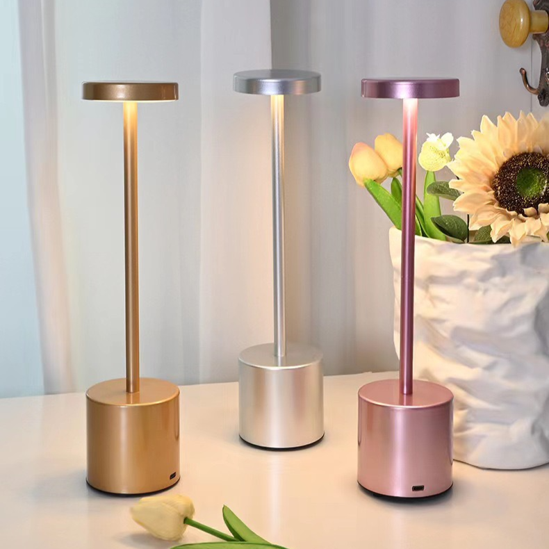 Modern Style Touch Sensor Table Rechargeable Cordless Desk Lamp 3 Color Adjustable Temperatures LED Night Light_voghion.com