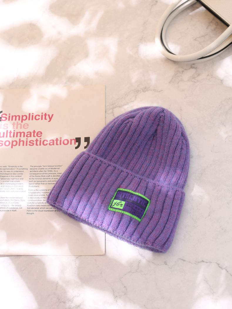 Chapeau en laine tricoté pour enfants, visage rond, Version polyvalente, mode Orange coréenne, automne et hiver_voghion.com