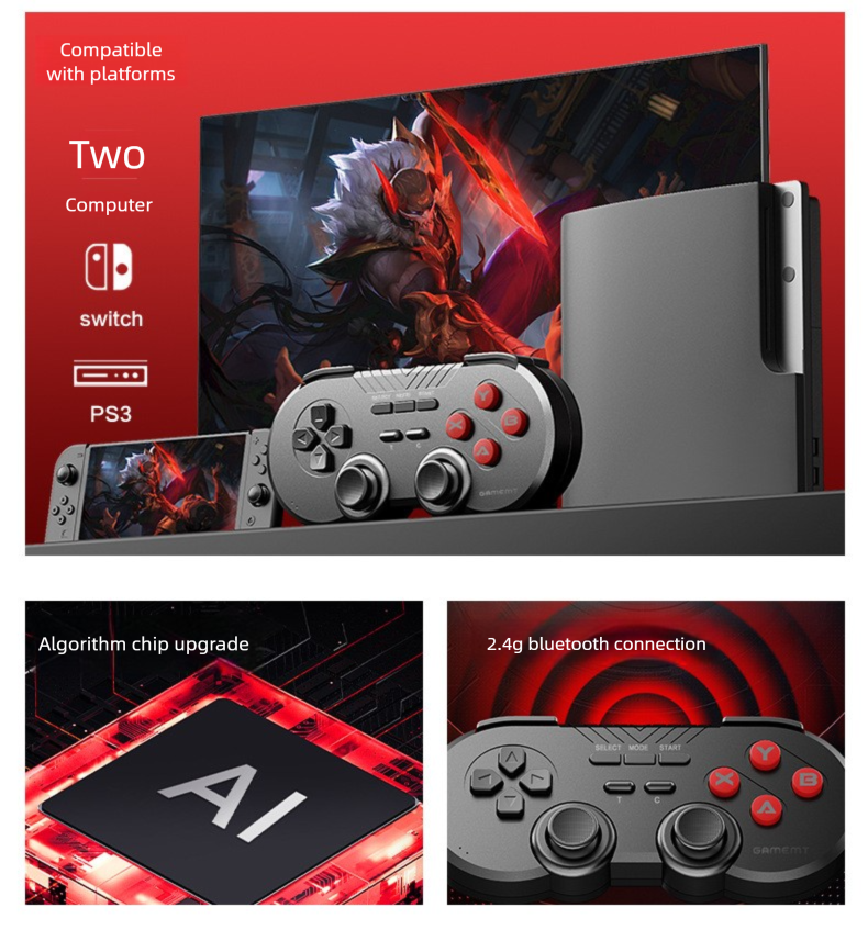 080S Multi-Platform E-Sports Switch 2.4G Vibration Wireless Controller Android Steam Game_voghion.com