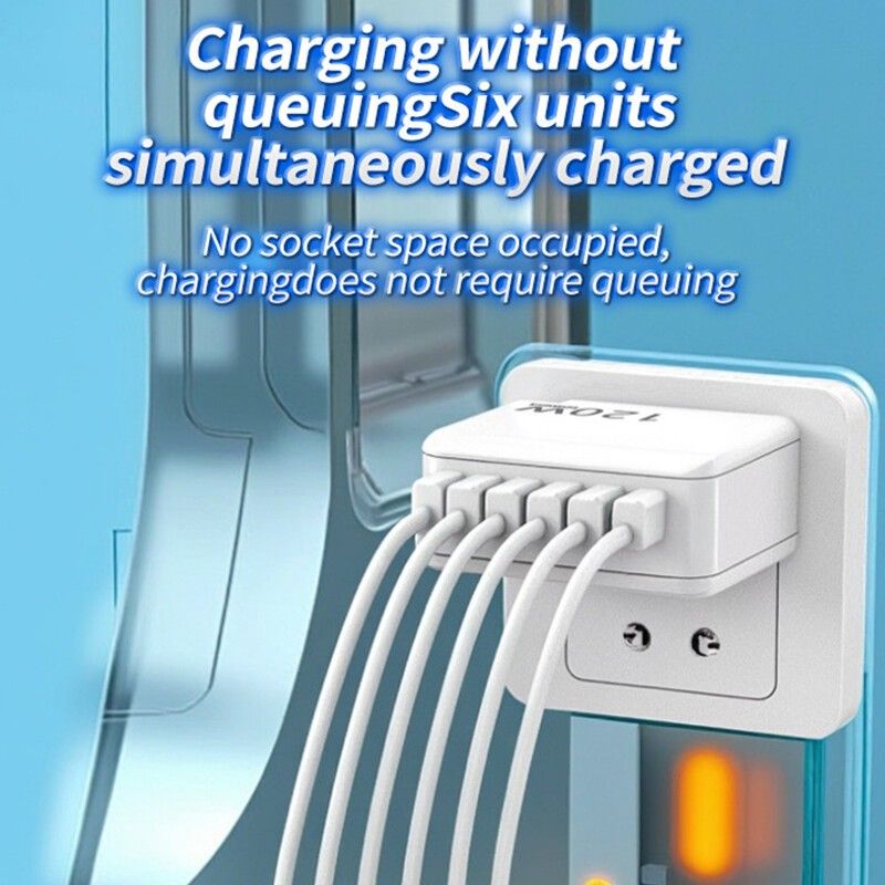 120 W 6-Port USB-C PD Schnellladegerät Stecker Multi-Port EU/US/UK Stecker Wandadapter_voghion.com