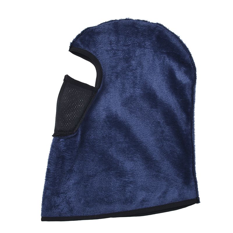 LazyZoom Winter Fleece-gevoerd Fietsmasker Effen Fleece Muts Outdoorhelm Koudebestendige Hoofdbedekking Skiën Warme Motorfiets_voghion.com