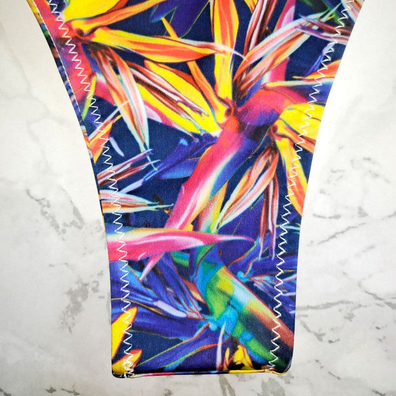 New Printed Women's Sexy Two-Piece Bikini Brazilian Hot Spring V-String Swim Bottoms_voghion.com