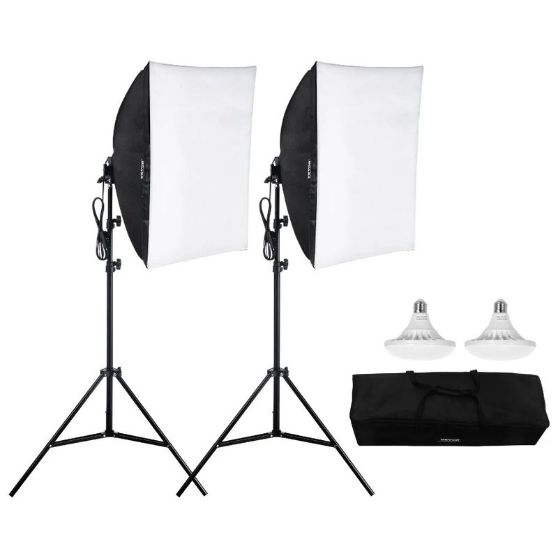 24 In In Adjustable X Kit Stand Bulbs Lighting 24 Softbox LED 30W 5500K_voghion.com