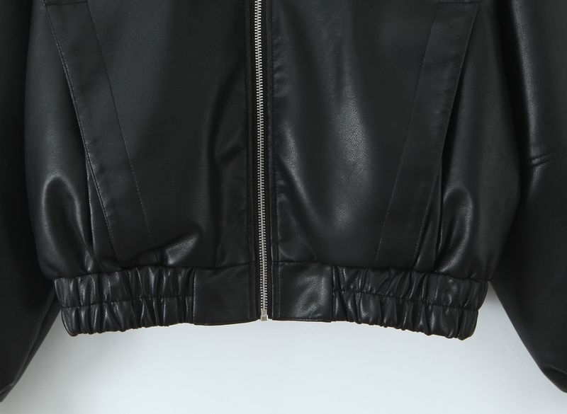 Giacca-camicia unisex oversize in pelle (pelle di agnello + vestibilità comoda)_voghion.com