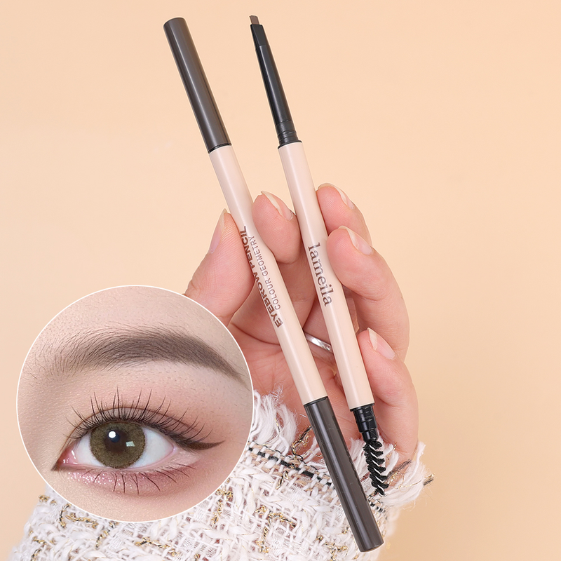 Double Head Waterproof Contouring Eyebrow Pen Long Lasting Matte Outline Lying Silkworm Eyeliner Eyebrow P_voghion.com