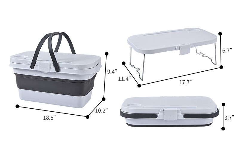 Foldable Picnic Basket With Lid - Portable Outdoor Camping Storage & Gift_voghion.com