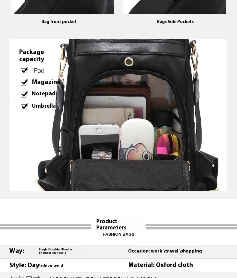 Bolsa feminina anti-roubo mochila oxford pano mochilas 2024 primavera nova versão coreana moda grande capacidade mochila de lona_voghion.com