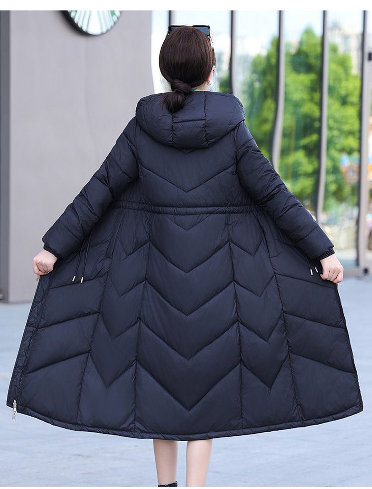 Piumino reversibile con cappuccio da donna – Cappotto invernale caldo con design bicolore in blu navy/blu pavone/marrone/kaki/nero (M-XXL)_voghion.com