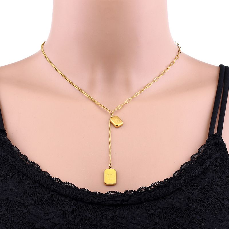 Karsti pārdošanā esoša modes augstas klases Sense titāna tērauda kaklarota sieviešu vasaras universāla eleganta, viegla, grezna nišas apkakles kaklarota ķēdīte_voghion.com