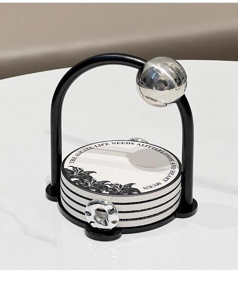 Keramik-Untersetzer-Set mit Halter – hitzebeständiger Tischschutz mit Blumenmuster für heiße Töpfe und Tassen (elegante Heimdekoration)_voghion.com