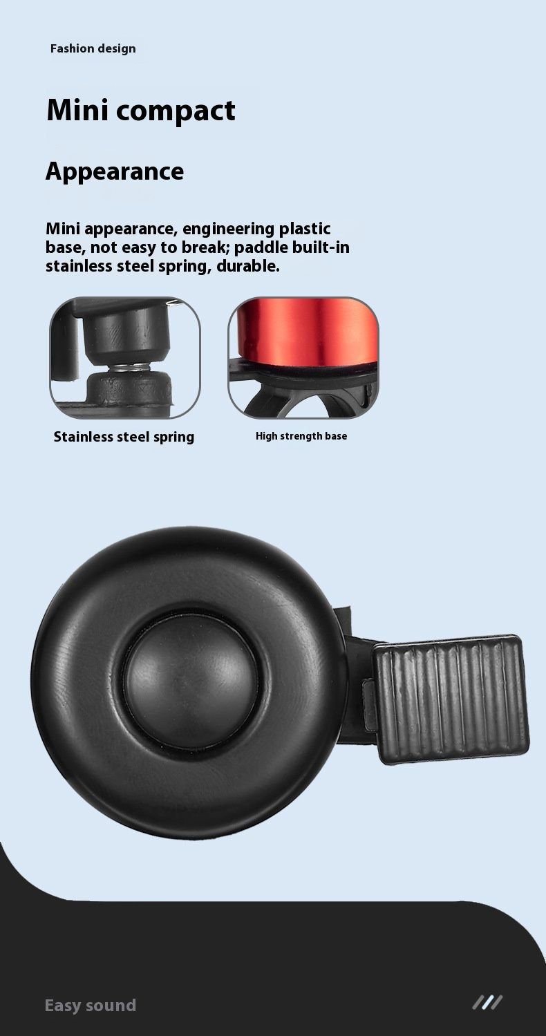 Sonnette invisible circulaire en alliage d'aluminium pour VTT avec poignée en Q 17 g petite et facile à installer_voghion.com