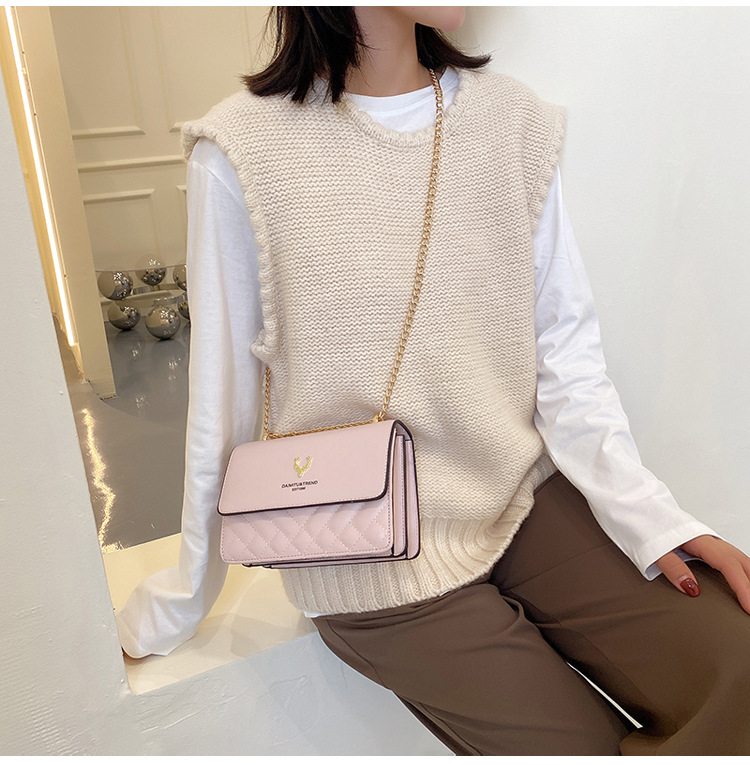 Lingge-Bolso de hilo bordado para mujer, bandolera de un hombro, cadena de regalo para el Día de San Valentín, bolso cuadrado pequeño_voghion.com