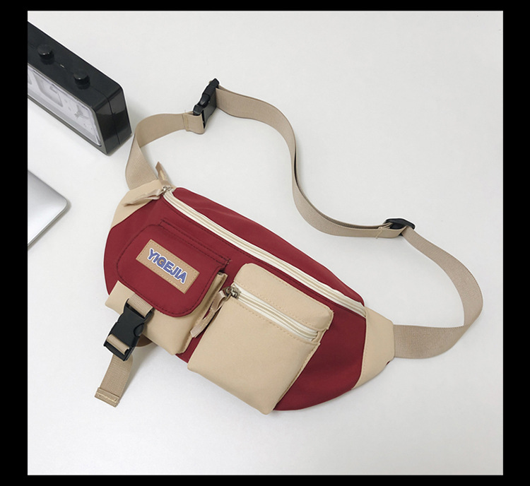 Autumn and winter new men's chest bag, color-blocked fashion student lightweight crossbody bag, Ruiying outdoor sports belt bag_voghion.com