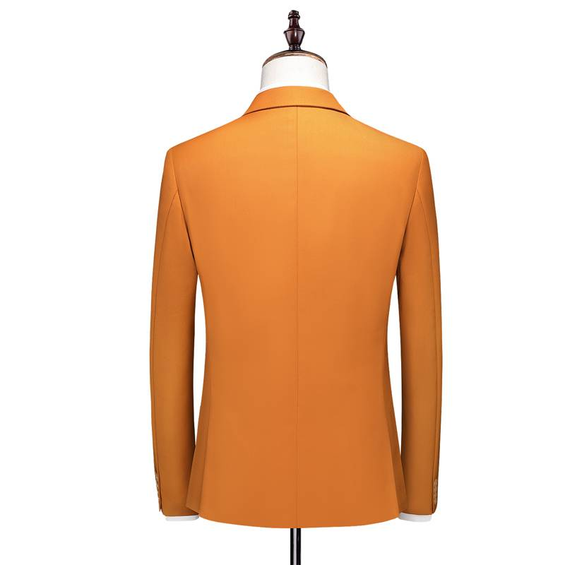 Terno masculino casual slim fit, cor sólida, negócios, cavalheiro, simples, profissional, padrinho, banquete, terno de três peças + colete + calças_voghion.com