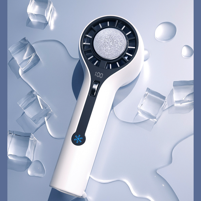 Fan USB Rechargeable Handheld Cooling Fan Semiconductor Turbo Technology Digital Display & Adjustable Speed Compact For Office Travel_voghion.com