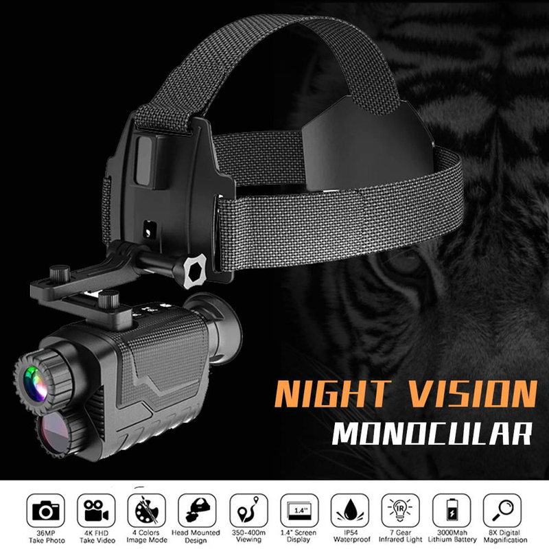 4K Ultra HD Mono-Nachtsichtbrille: Leichtes, am Kopf getragenes Gerät für verbesserte Sicht bei Nacht bei der Jagd, Überwachung und Erkundung im Freien_voghion.com