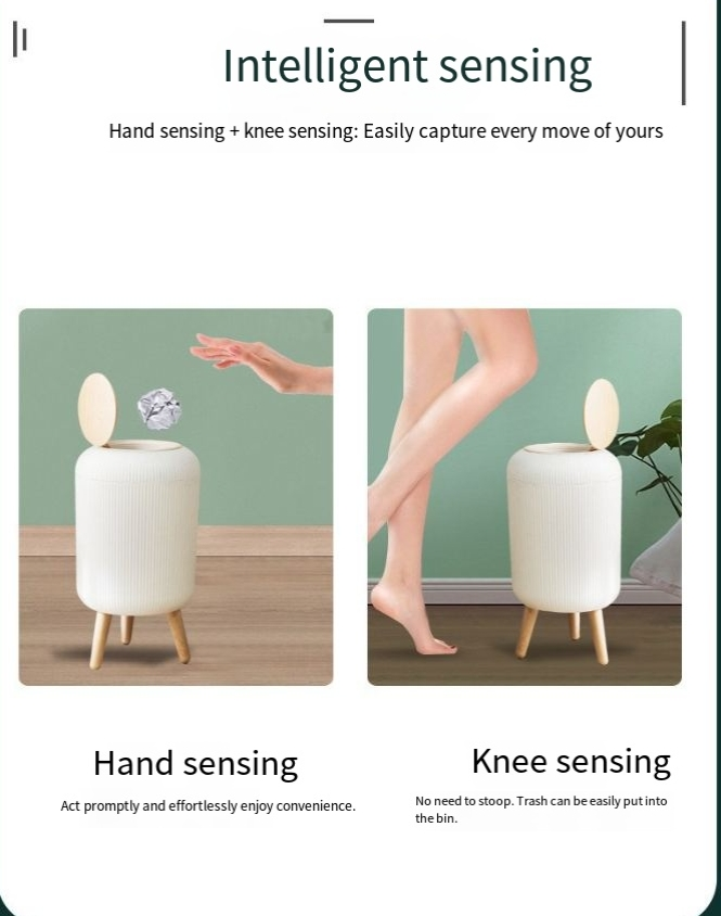 Cestino per la spazzatura di lusso, di alta qualità, a induzione intelligente, stile lanterna a righe con coperchio, per la casa, soggiorno, camera da letto_voghion.com