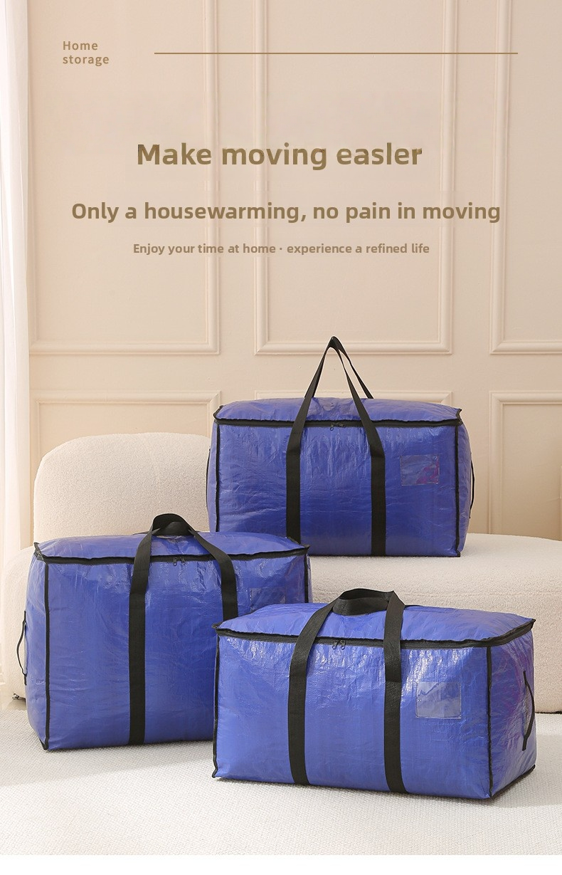 Moving Storage Bag - Extra Large Waterproof Foldable Duffel With Dual Zipper For Blankets & Clothes_voghion.com