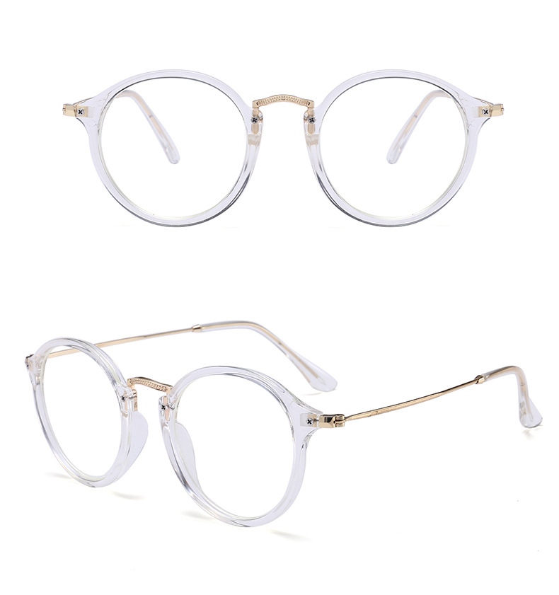 Women's Eyewear Frames Metal Round Frame Flat Glasses Anti Blue Light Glasses Internet Celebrity Student Glasses Frame Can Be Matched With Glasses_voghion.com