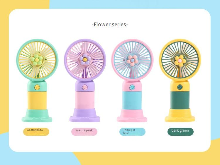 Bloemen- en fruithandventilator voor kinderen - USB oplaadbare draagbare bureau- en buitenventilator_voghion.com