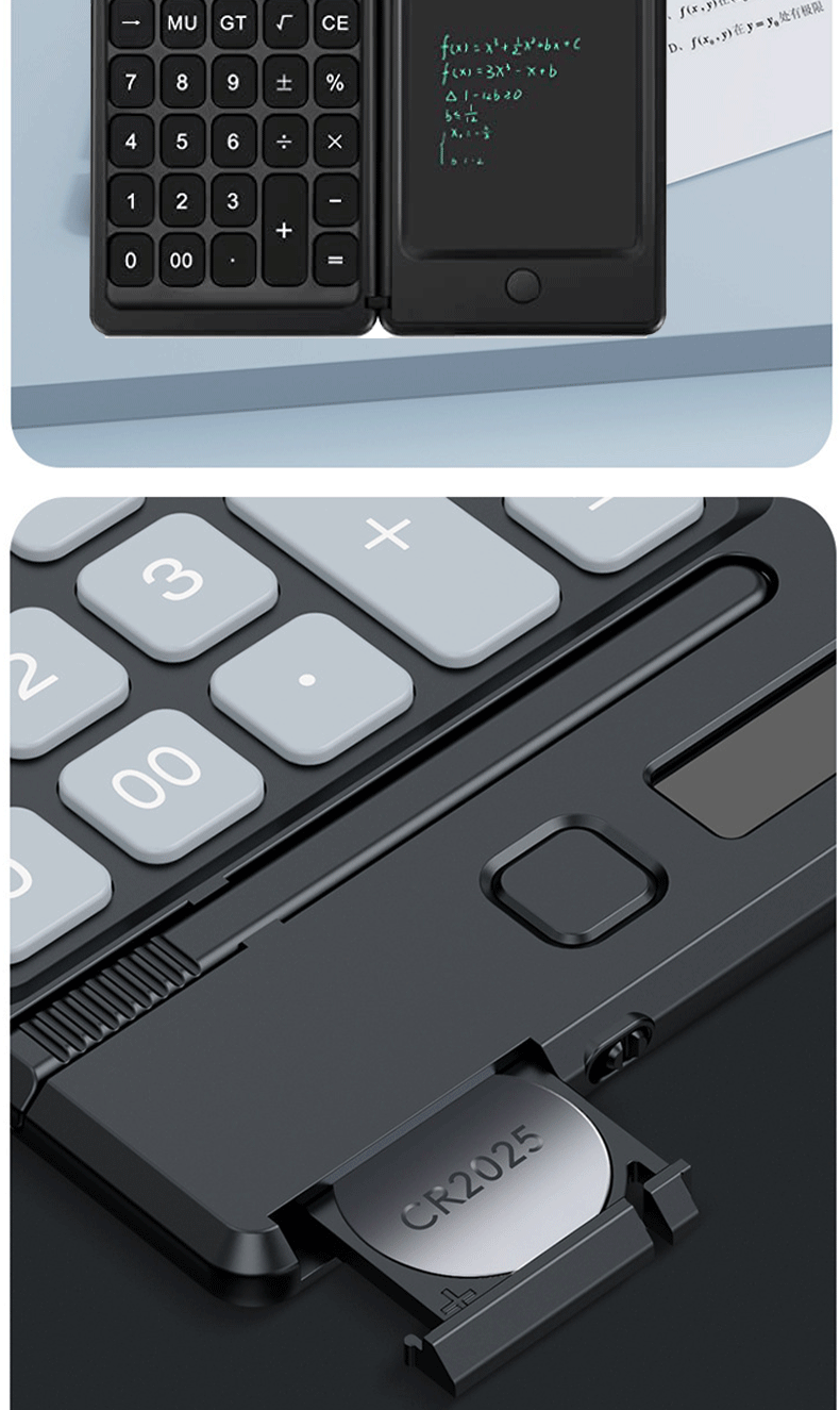 Solar-Powered Scientific Calculator With Writing Pad - 12-Digit Display, Dual Power (Battery & Solar), Portable & Lightweight For Students, Office_voghion.com