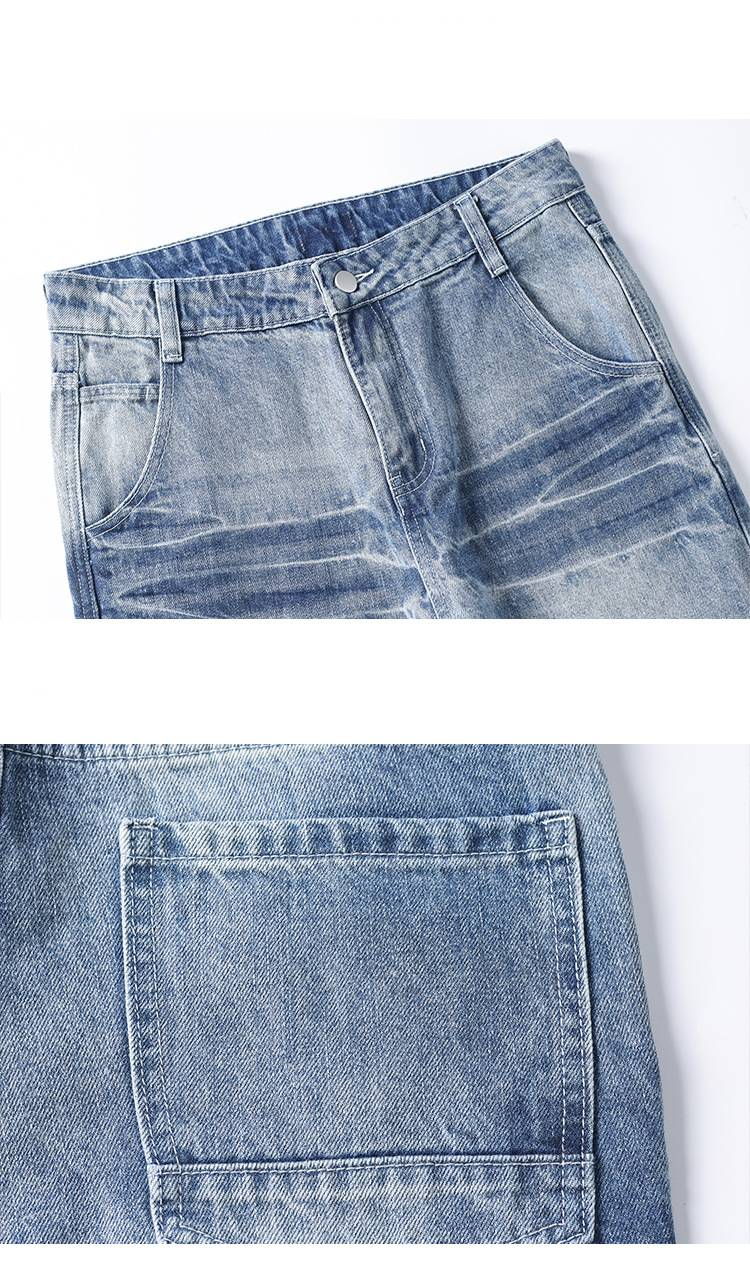 Herrenbekleidung: Bootcut-Jeans mit Cat Whisker-Waschung – Vintage-Jeans in Schwarz und Blau, High-Street-Stil, mittelhoher Tragekomfort und Stretch-Passform für urbane Mode_voghion.com
