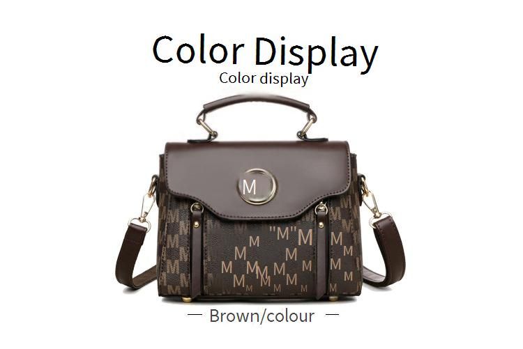 Vintage-Inspired Structured Shoulder Bag For Women - Classic Retro Crossbody & Handbag With Zipper Closure, PU Leather, Medium Size_voghion.com
