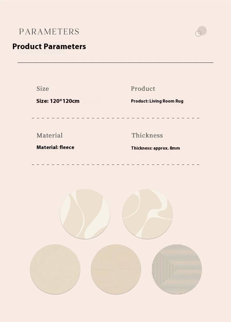 Tapis rond vintage français - Tapis de luxe en polyester pour salon, chambre, canapé et fauteuil, décoration d'intérieur élégante._voghion.com