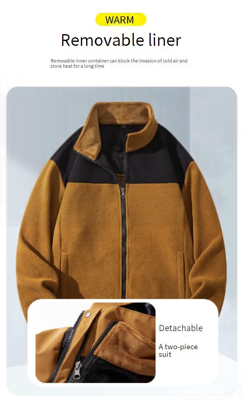 3-in-1 wasserabweisende Wanderjacke mit herausnehmbarem Fleecefutter – Unisex-Windschutzmantel für Camping und Outdoor-Abenteuer (XS-3XL)_voghion.com